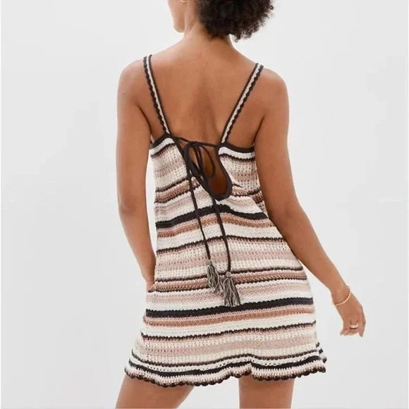 American Eagle Striped Crochet Sweater Dress - Picture 2 of 6